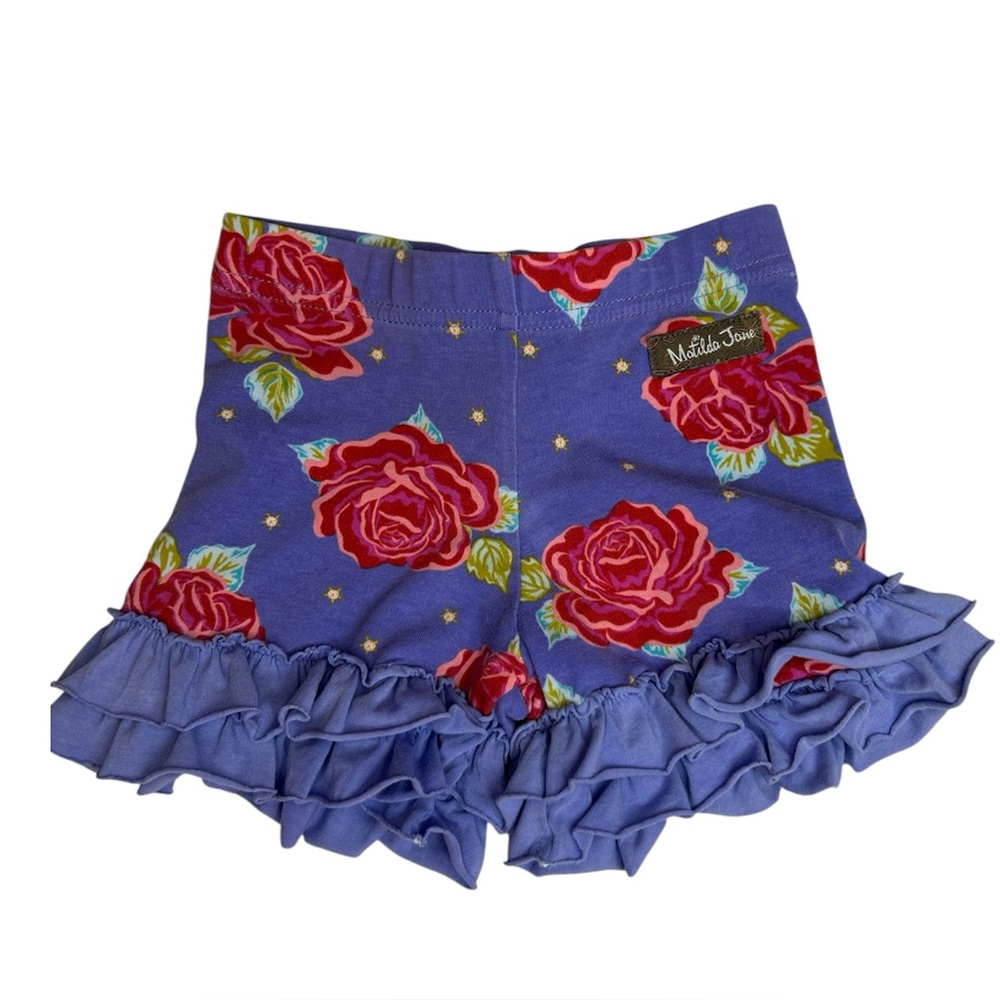 Matilda Jane Barnyard “Paint By Numbers” Purple Floral Ruffle Shorties Girls 18M